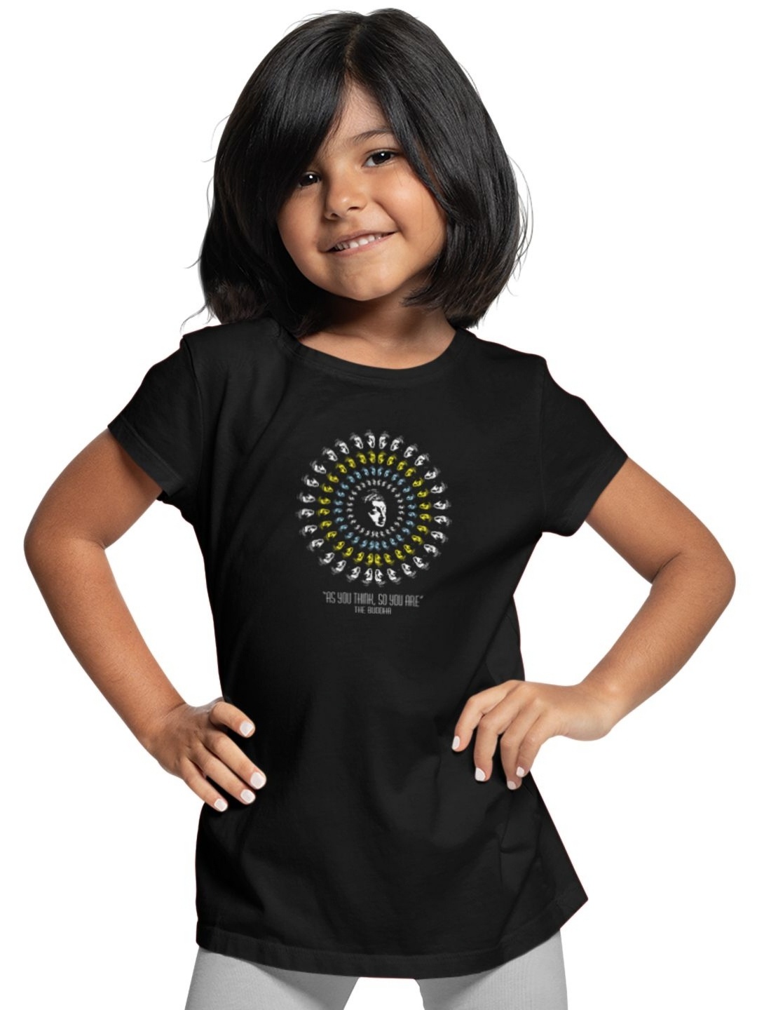 

Tantra Kids Typography Printed Drop-Shoulder Sleeves T-shirt, Black