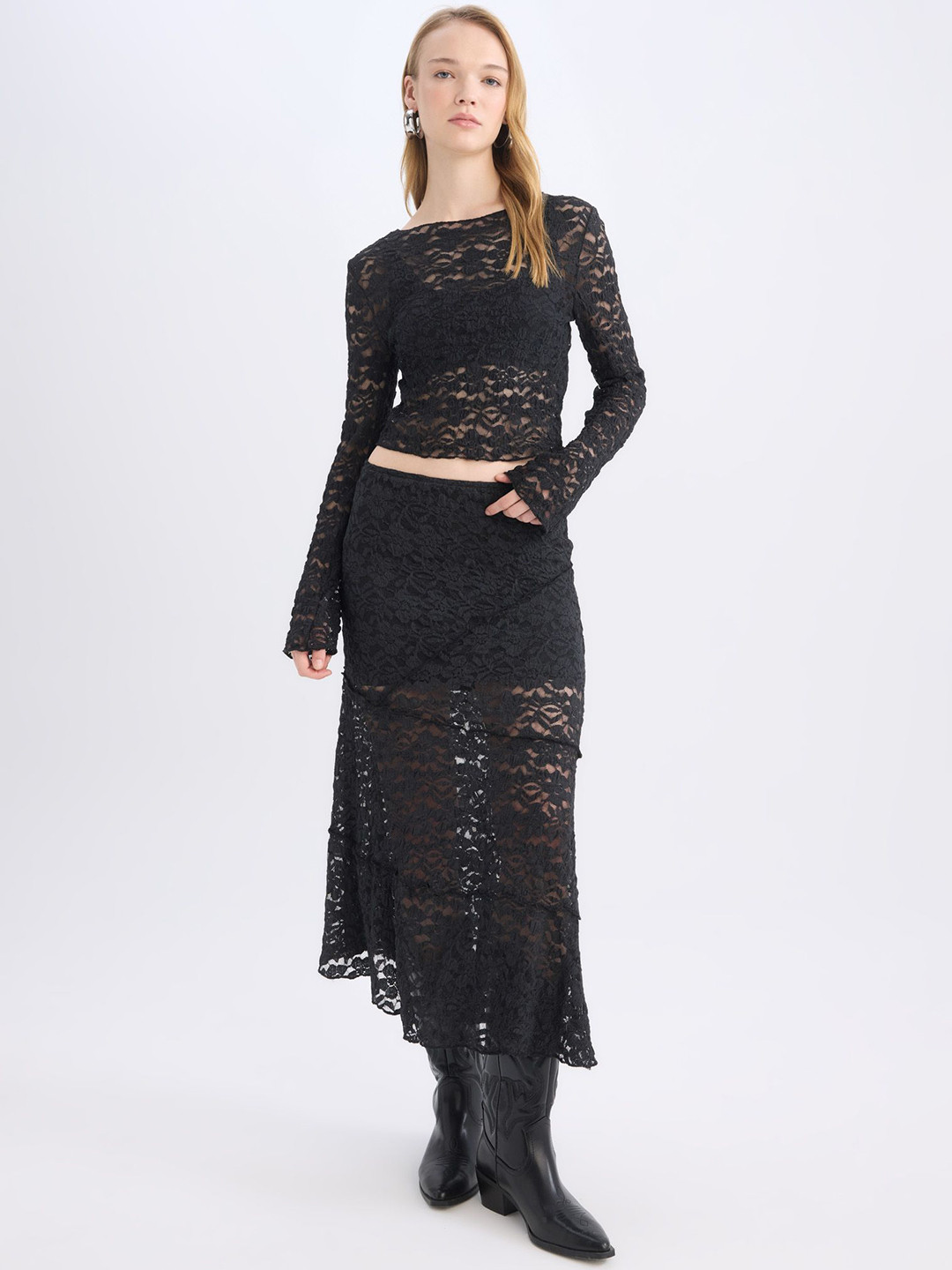 

DeFacto A Line Maxi Skirt, Black