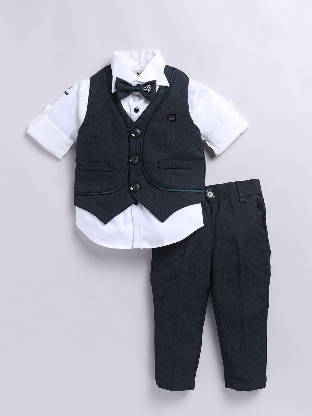 

Little Collars Kids 4pc Solid Formal Suit Set, Green