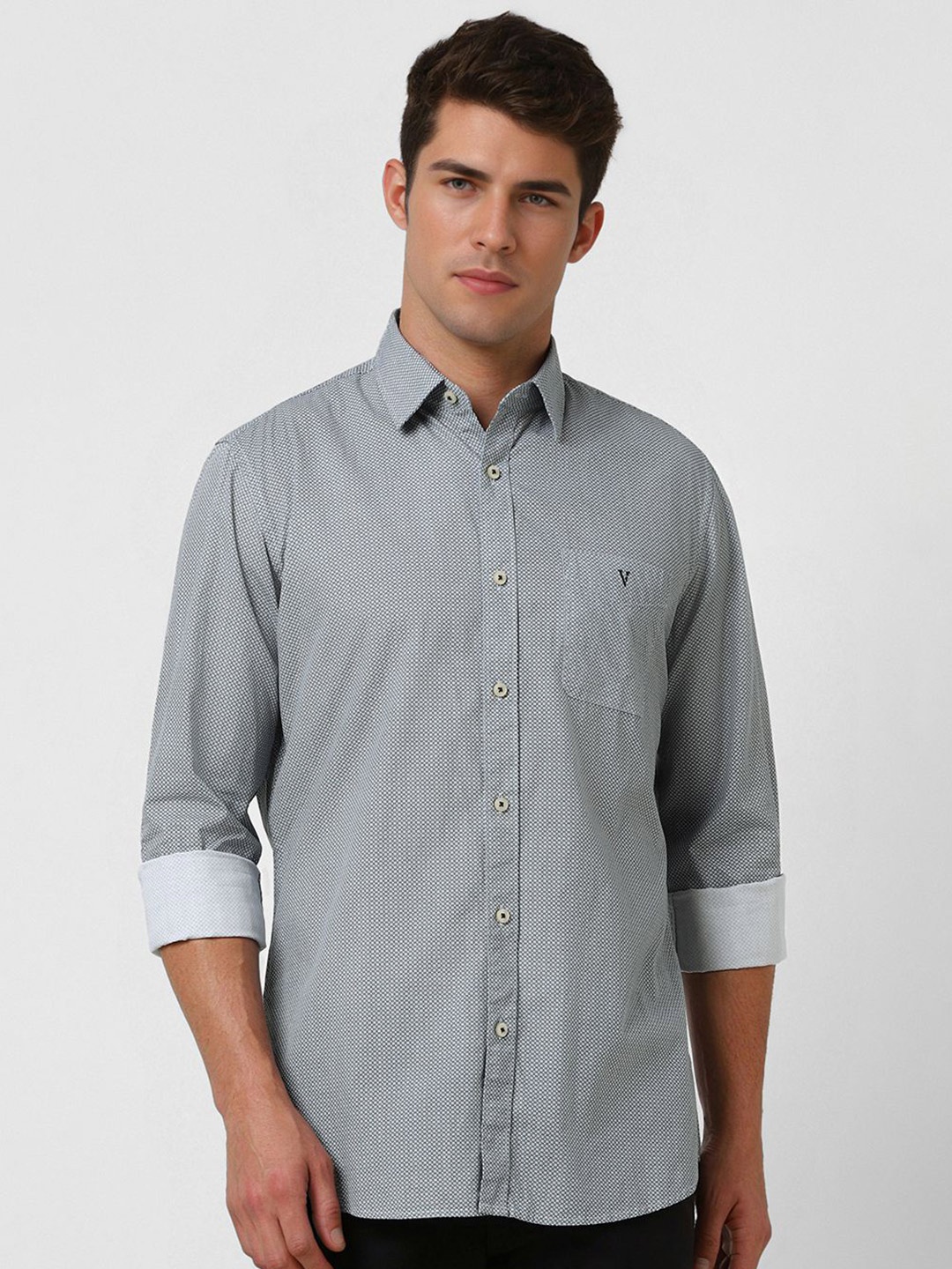 

Van Heusen Sport Men Slim Fit Opaque Printed Casual Shirt, Grey