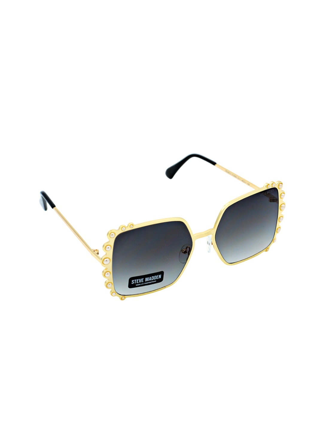 

Steve Madden Women Oversized Sunglasses with UV Protected Lens X17052, Gold