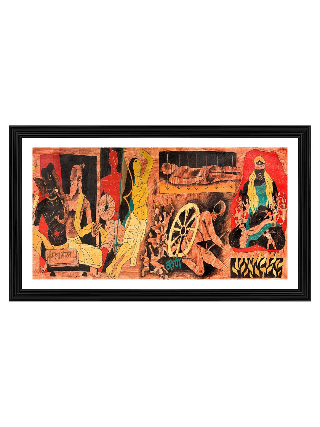 

Adventures India Orange & Red Wooden Painting Wall Art