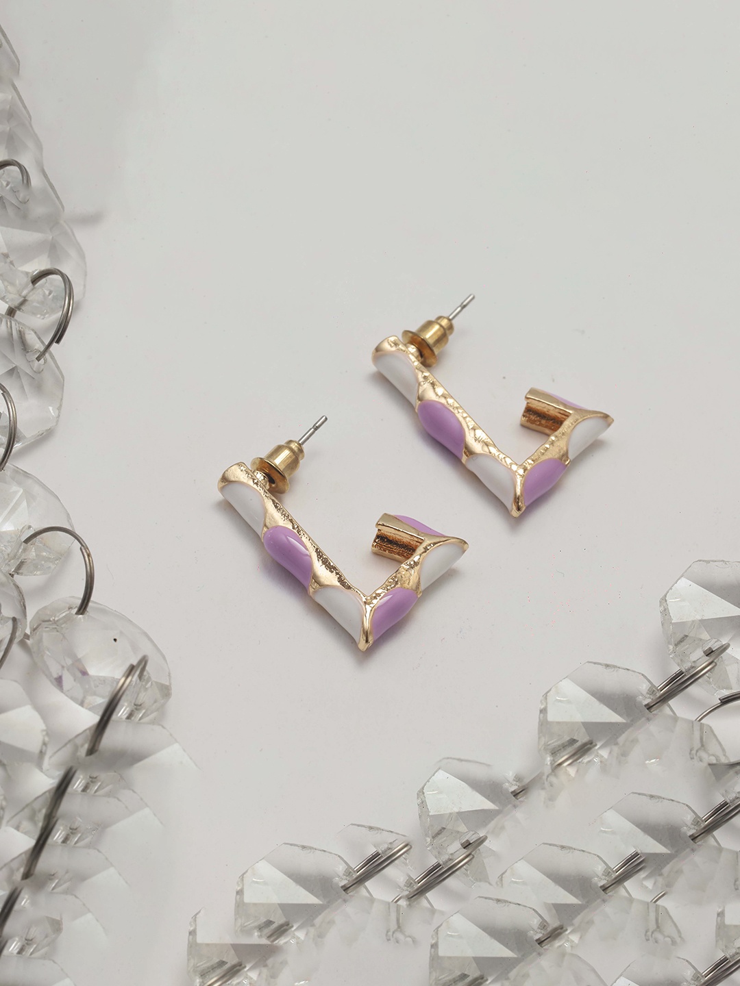 

Maansh Contemporary Drop Earrings, Purple