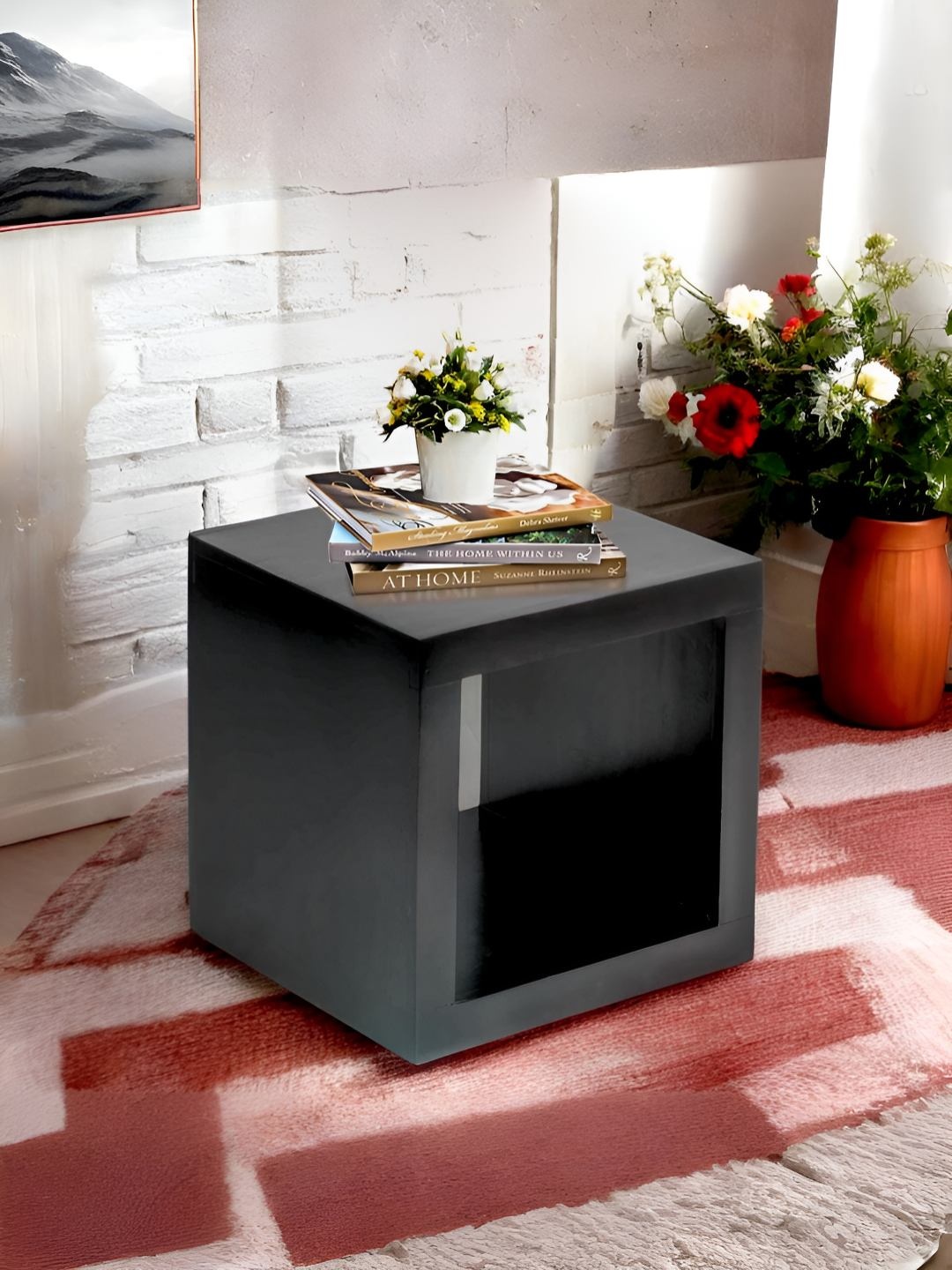 

Ikiriya Black Rectangle Bedside Table