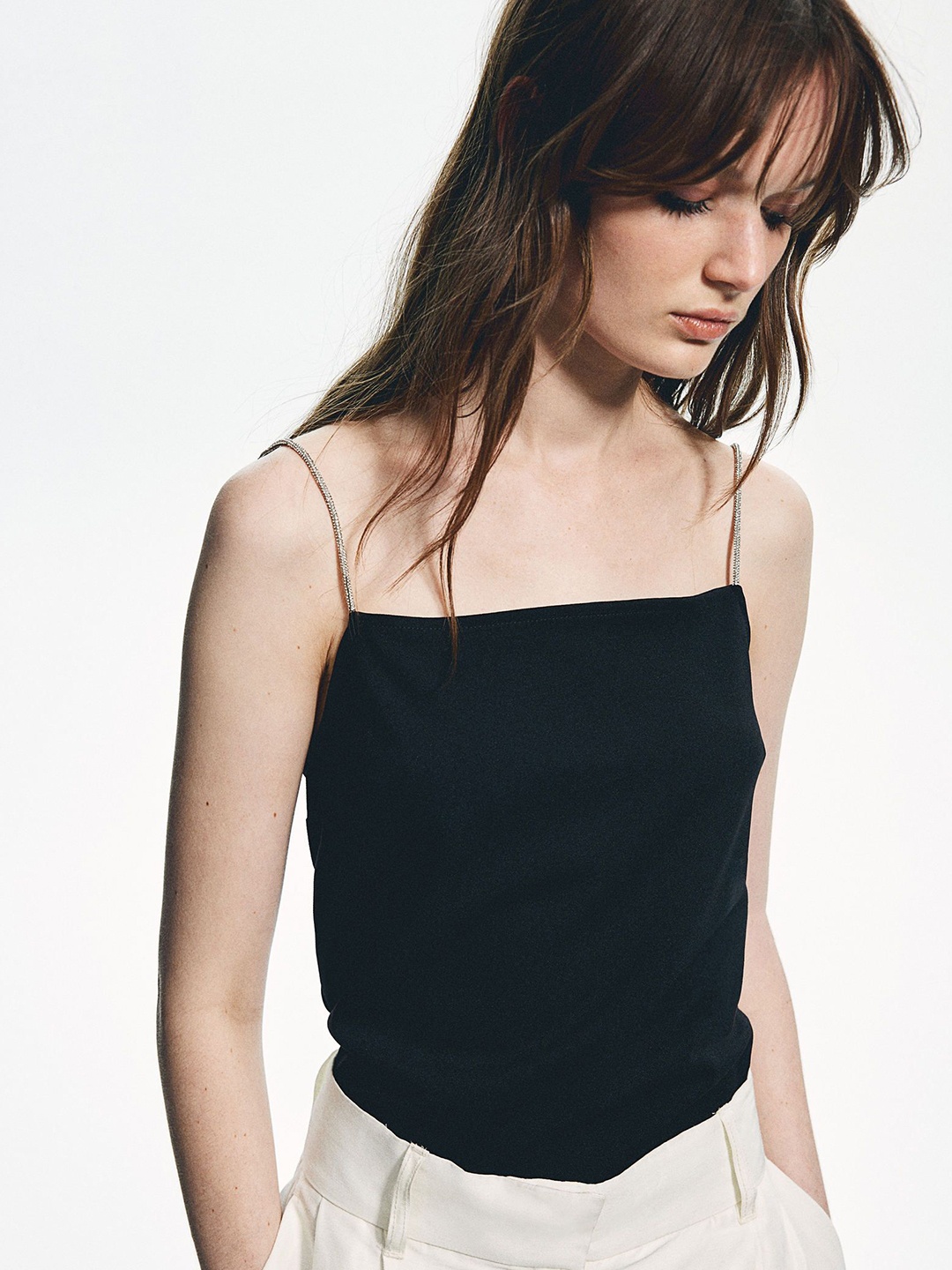 

H&M Strappy Jersey Top, Black