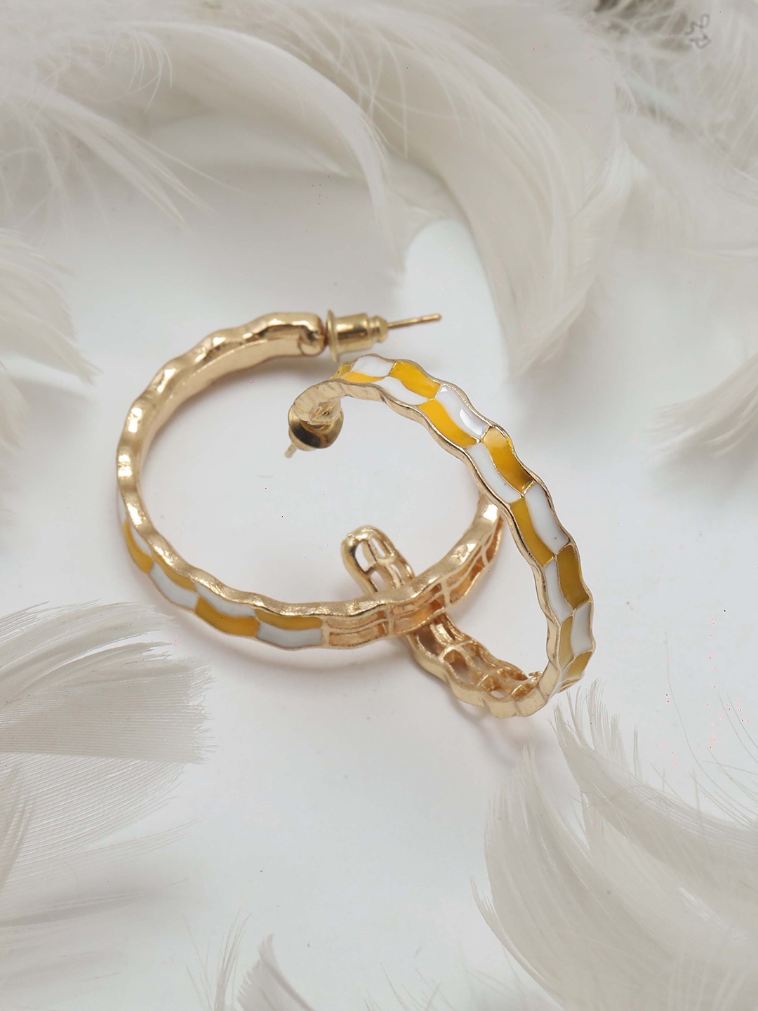 

Maansh Contemporary Hoop Earrings, Yellow