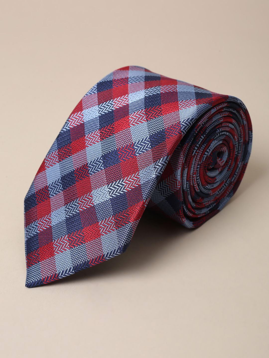 

Van Heusen Men Checked Ascot Tie, Red