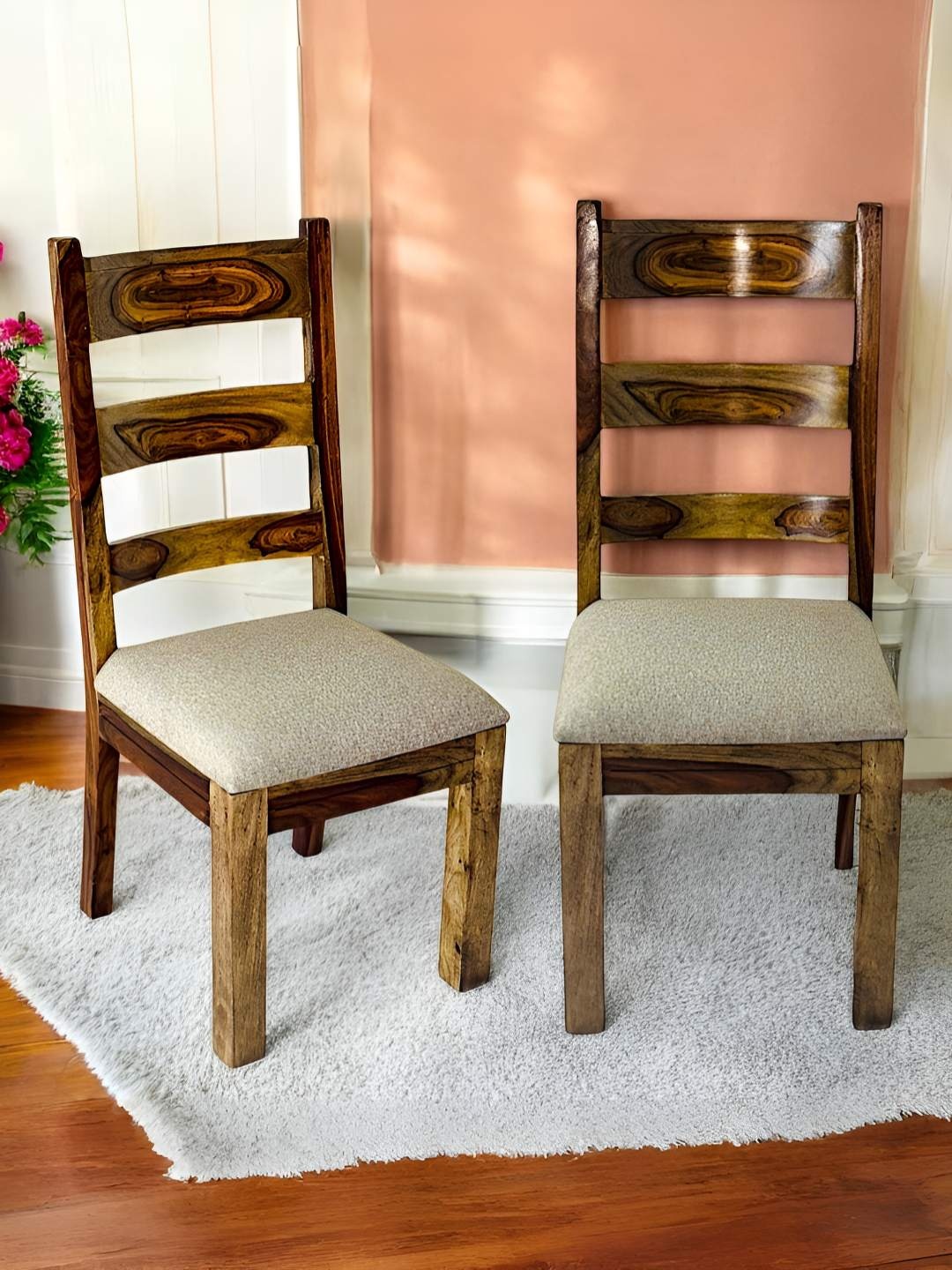 

Ikiriya Set Of 2 Beige Wooded DiningChair