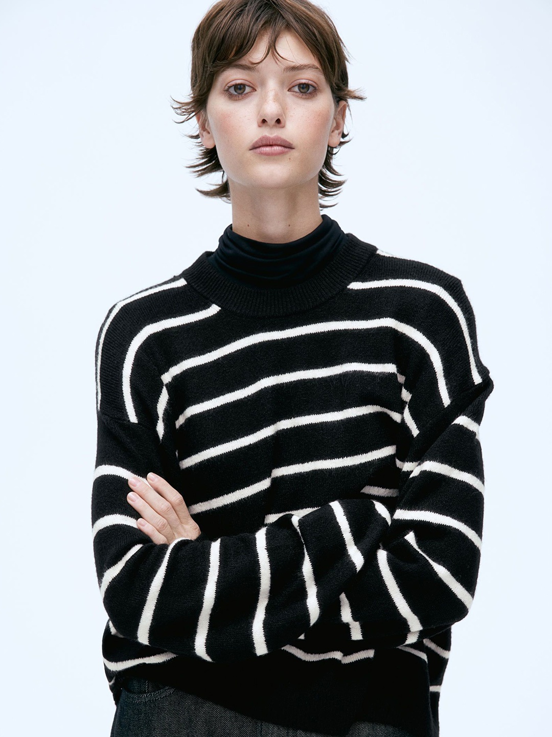 

H&M Knitted Jumper, Black