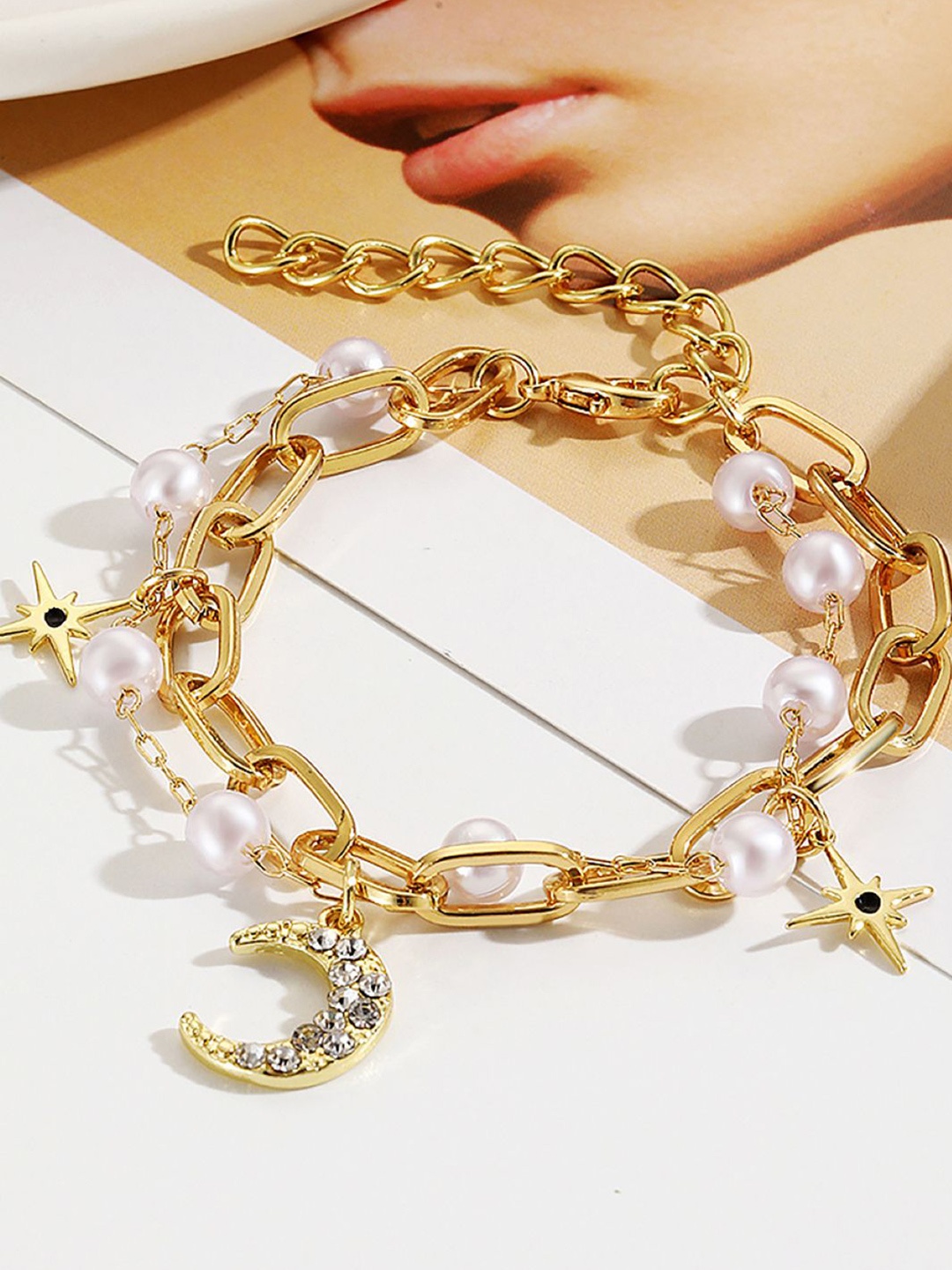 

StyleCast x Revolte Women Handcrafted Gold-Plated Charm Bracelet