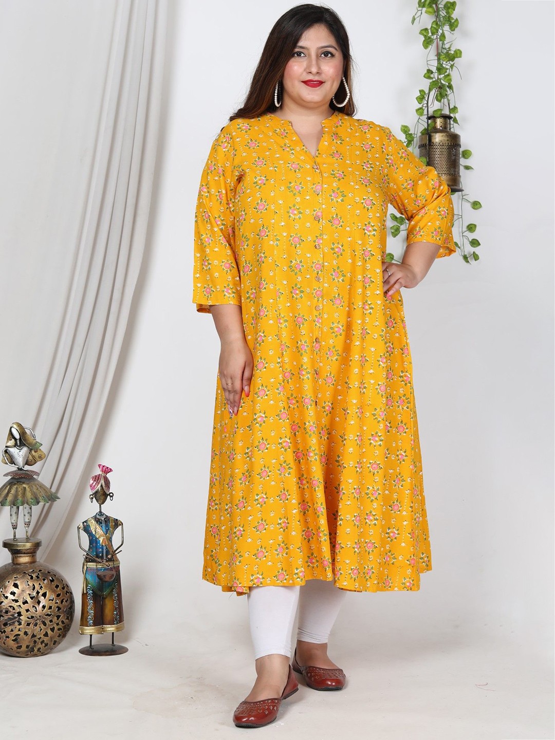 

Swasti Ethnic Motifs Print Maxi Dress, Yellow