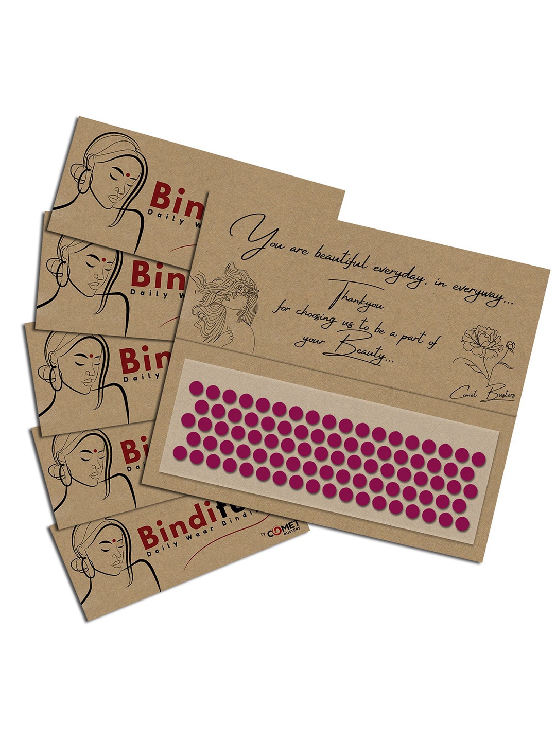 

Comet Busters Beautiful Traditional Designer Bindis - Hot Pink