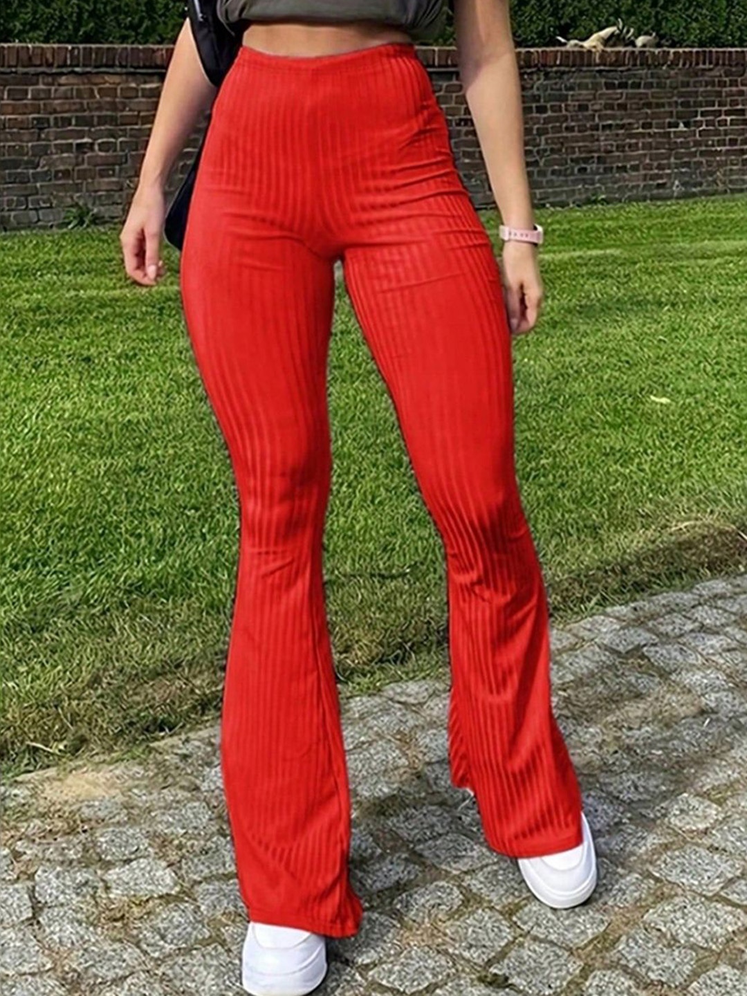 

StyleCast Women Flared Trousers, Red