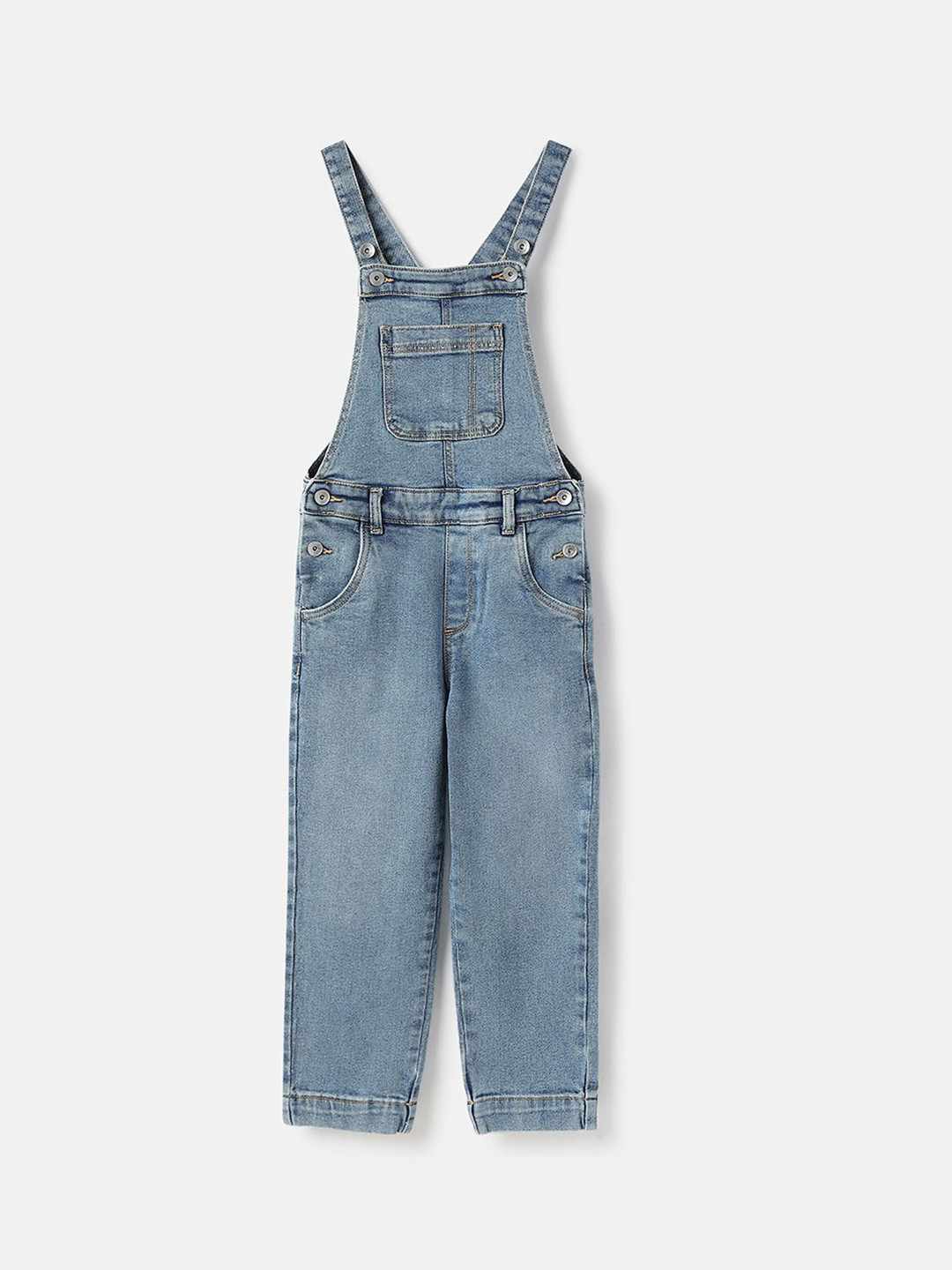

United Colors of Benetton Infant Girls Collarless Dungaree, Blue
