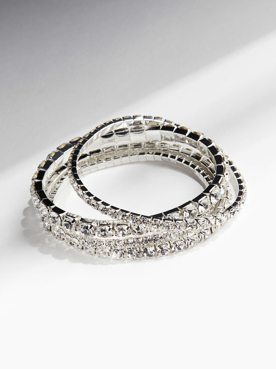 

H&M 4-Pack Rhinestone Bracelets, Silver
