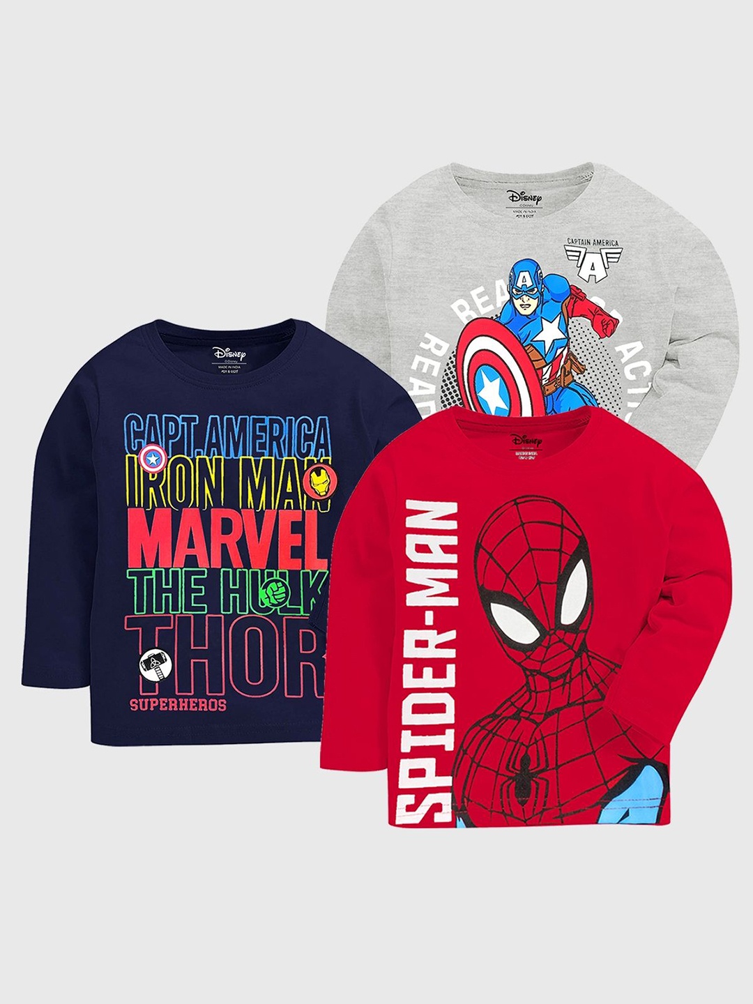 

Marvel by Miss and Chief Boys 3 Avengers Printed Applique T-shirt, Multi