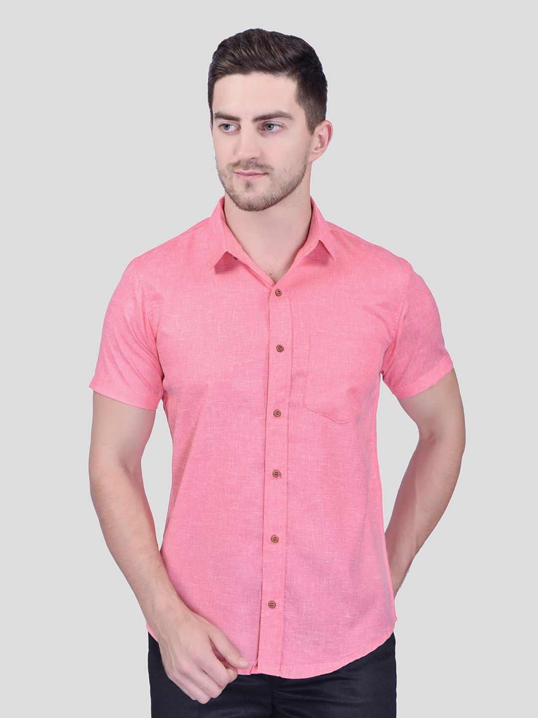 

PRINTINDIA Men Classic Opaque Casual Shirt, Pink