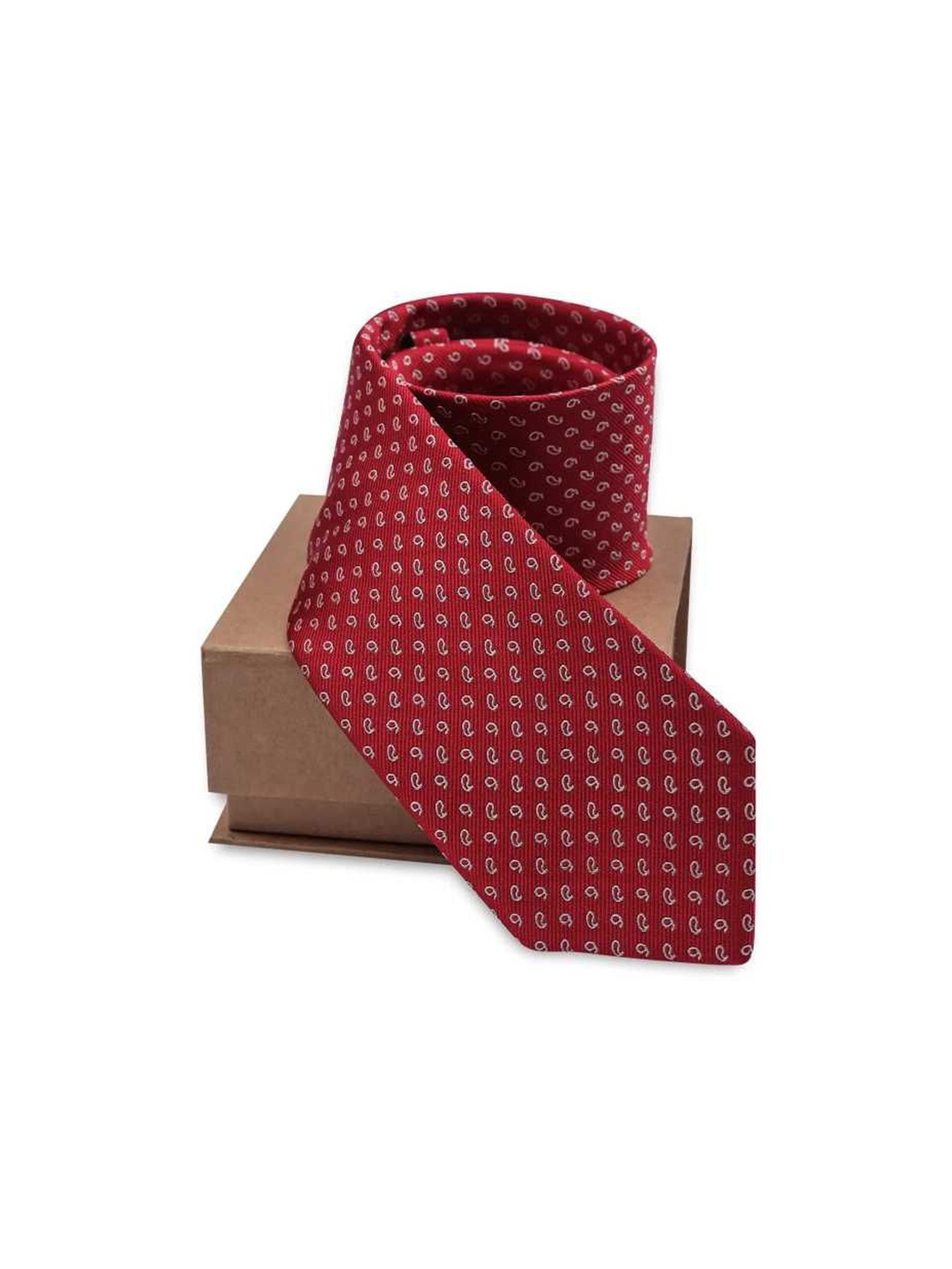 

The Tie Hub Men Woven Design Broad Tie, Red