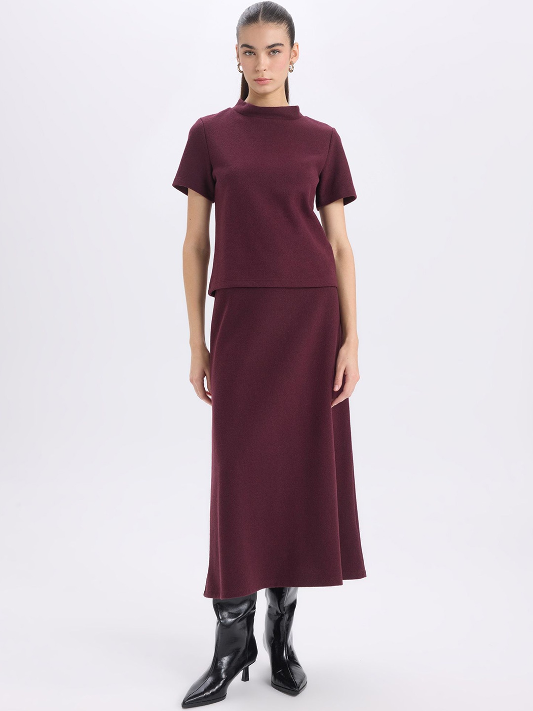

DeFacto A-Line Midi Skirt, Maroon