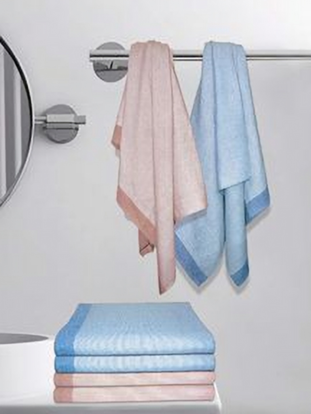 

Aura Blue & Brown 5 Cotton 210 GSM Bath Towel