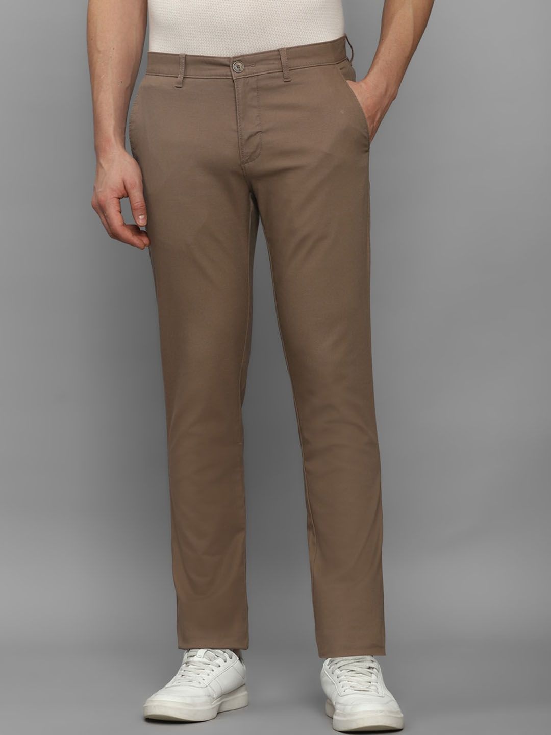 

Louis Philippe Sport Men Textured Slim Fit Trousers, Brown