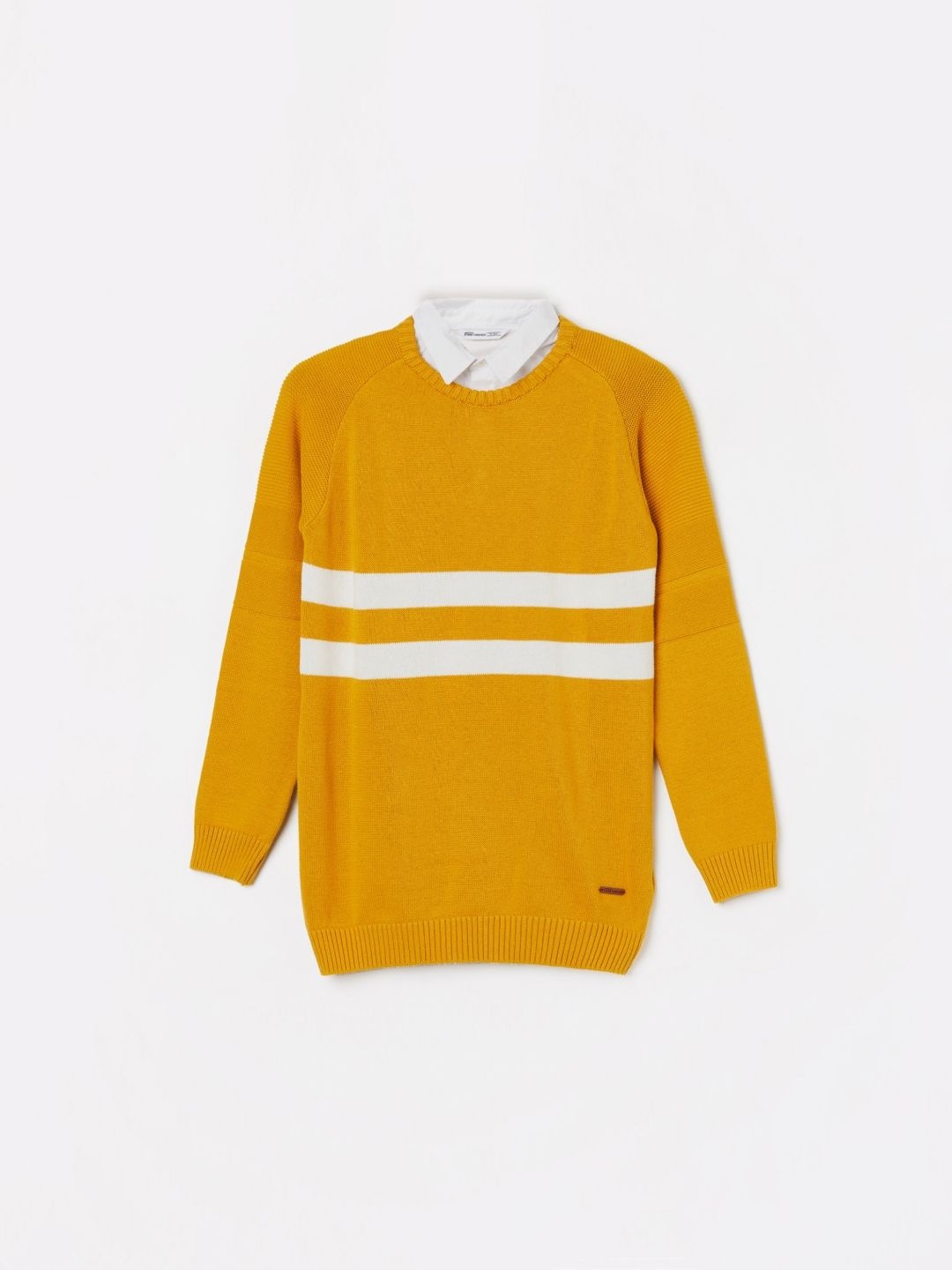 

Fame Forever by Lifestyle Boys Cotton Striped Pullover, Mustard