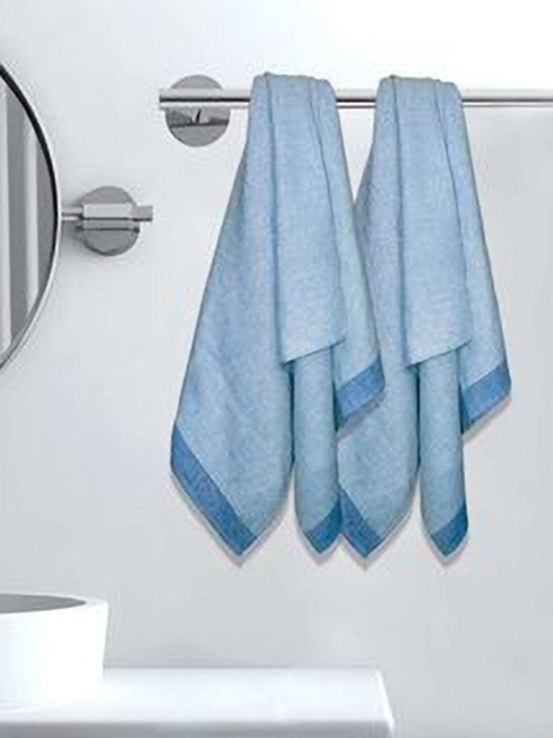 

Aura Navy Blue & Blue 2 Cotton 210 GSM Bath Towel