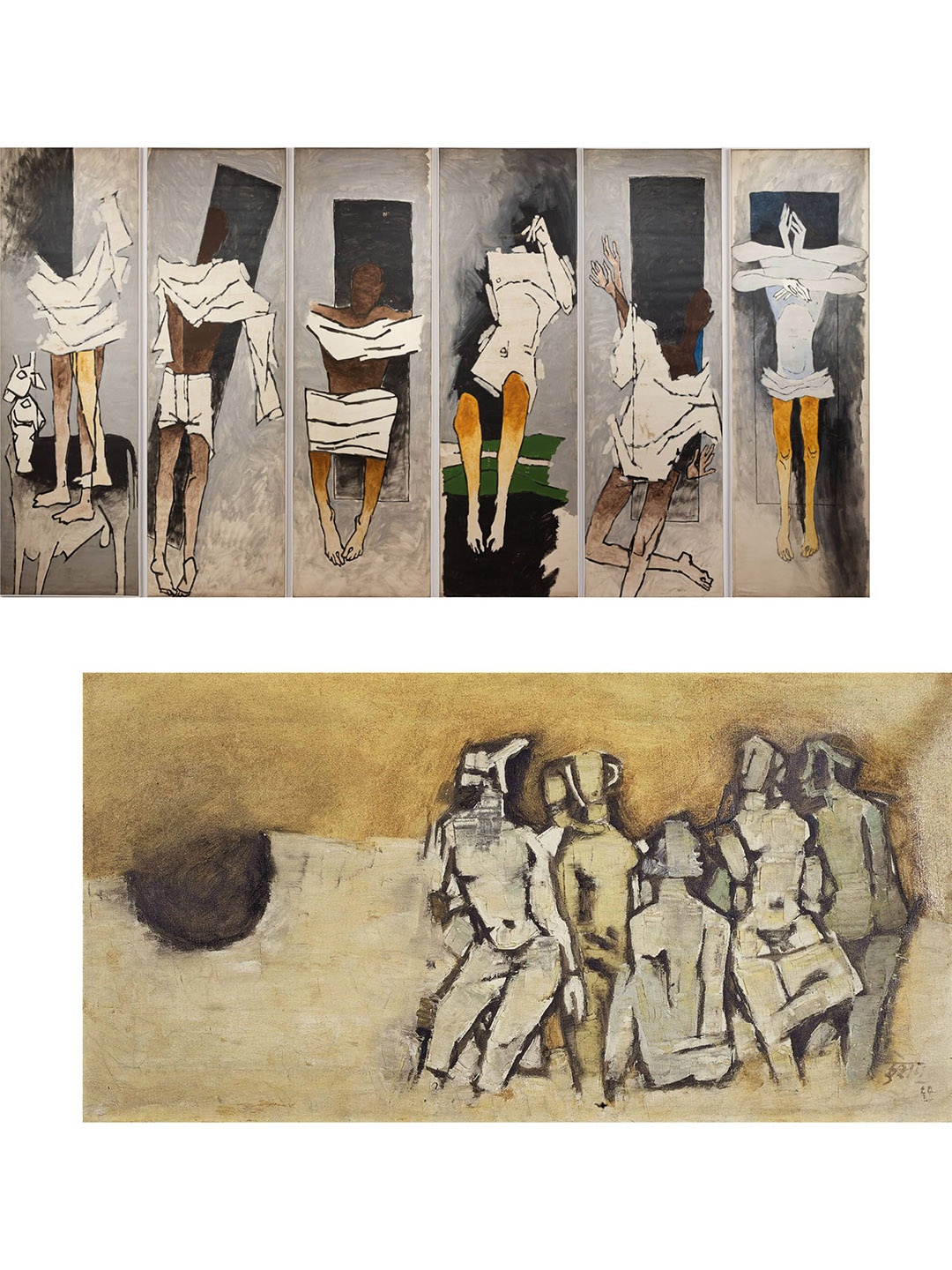 

Adventures India Grey & White 2 Pieces Wooden Painting Wall Arts
