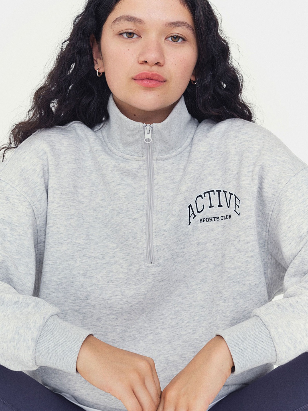 

H&M Zip-Top Sports Sweatshirt, Grey