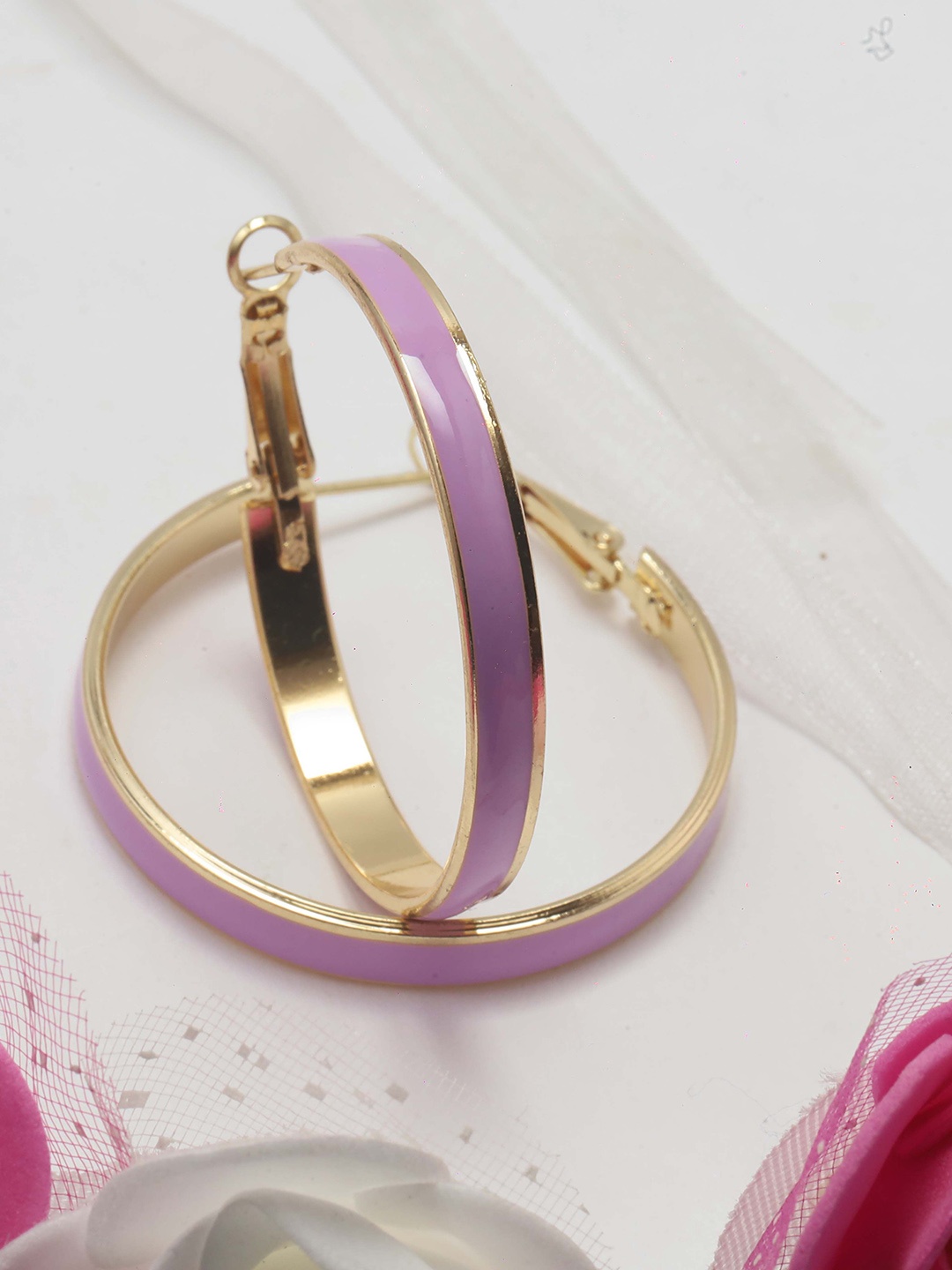 

Maansh Contemporary Hoop Earrings, Purple
