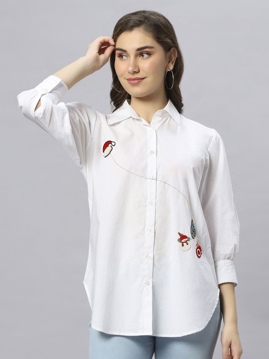 

Ashtag Women Opaque Casual Shirt, White