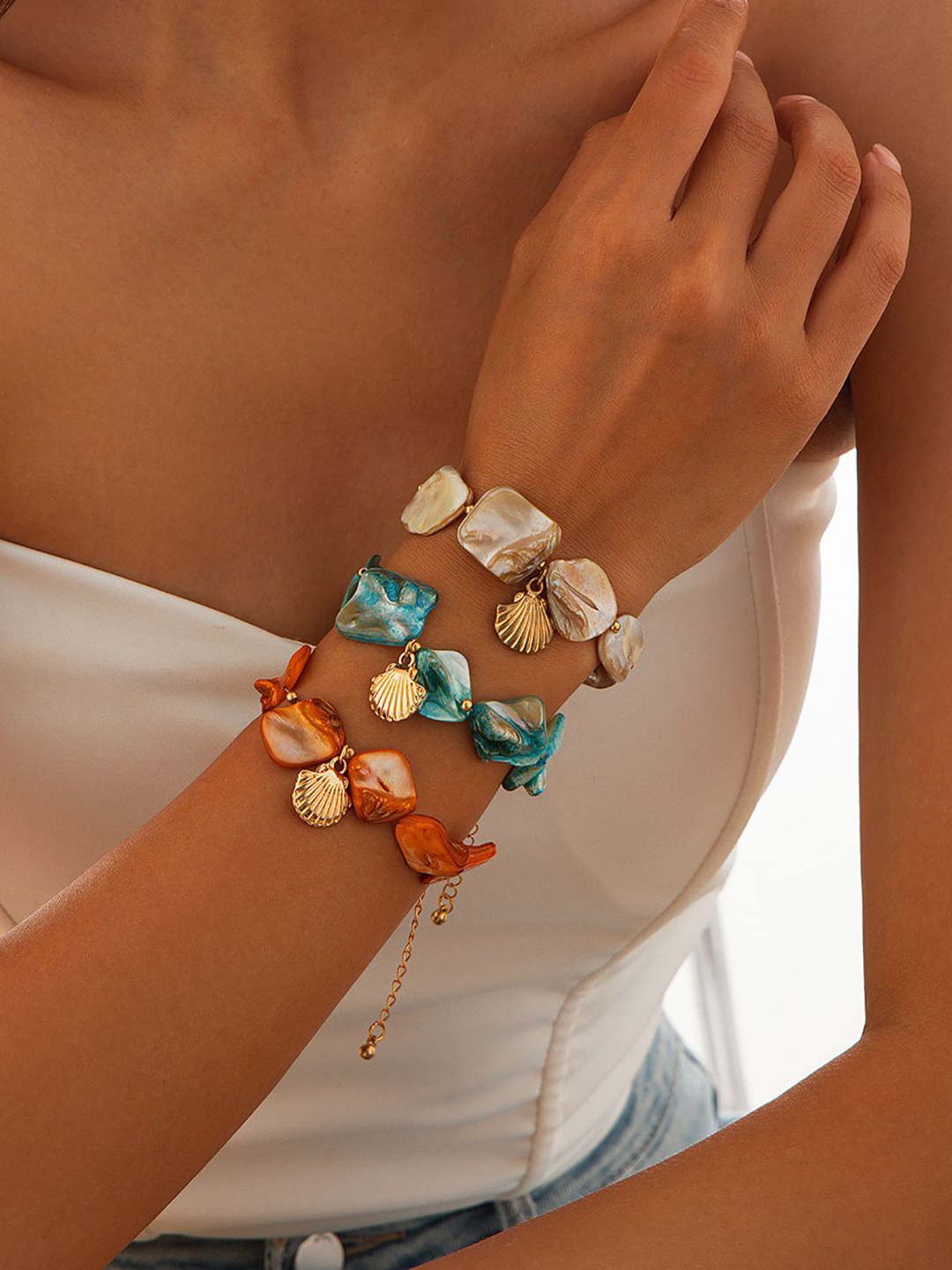 

StyleCast x Revolte Women Handcrafted Gold-Plated Charm Bracelet
