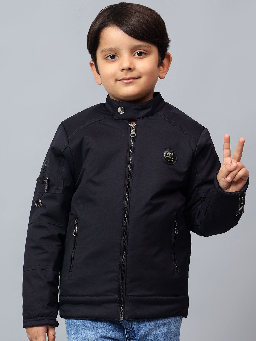 

SKY HEIGHTS Boys Polyester Padded Jacket, Black