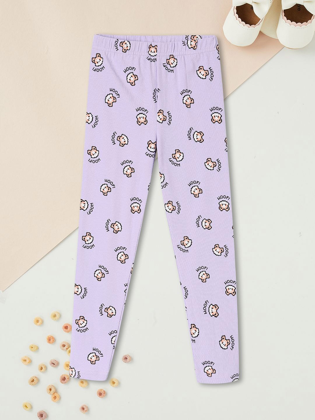 

max Girls Printed Leggings, Purple