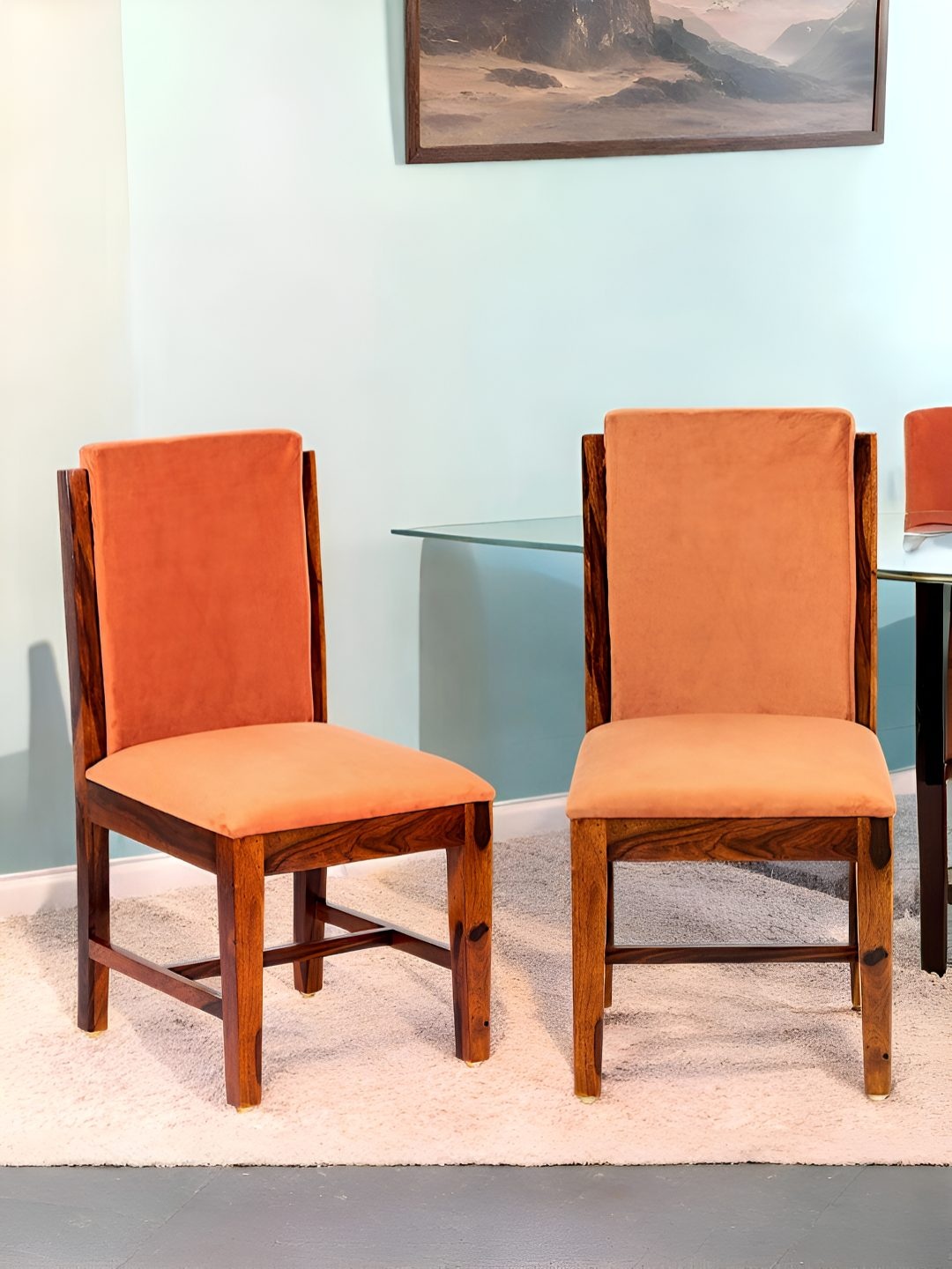 

Ikiriya Set Of 2 Orange Wooded DiningChair