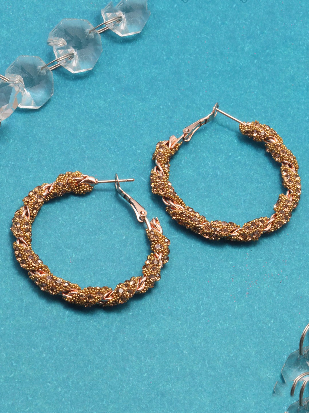 

Maansh Contemporary Hoop Earrings, Gold