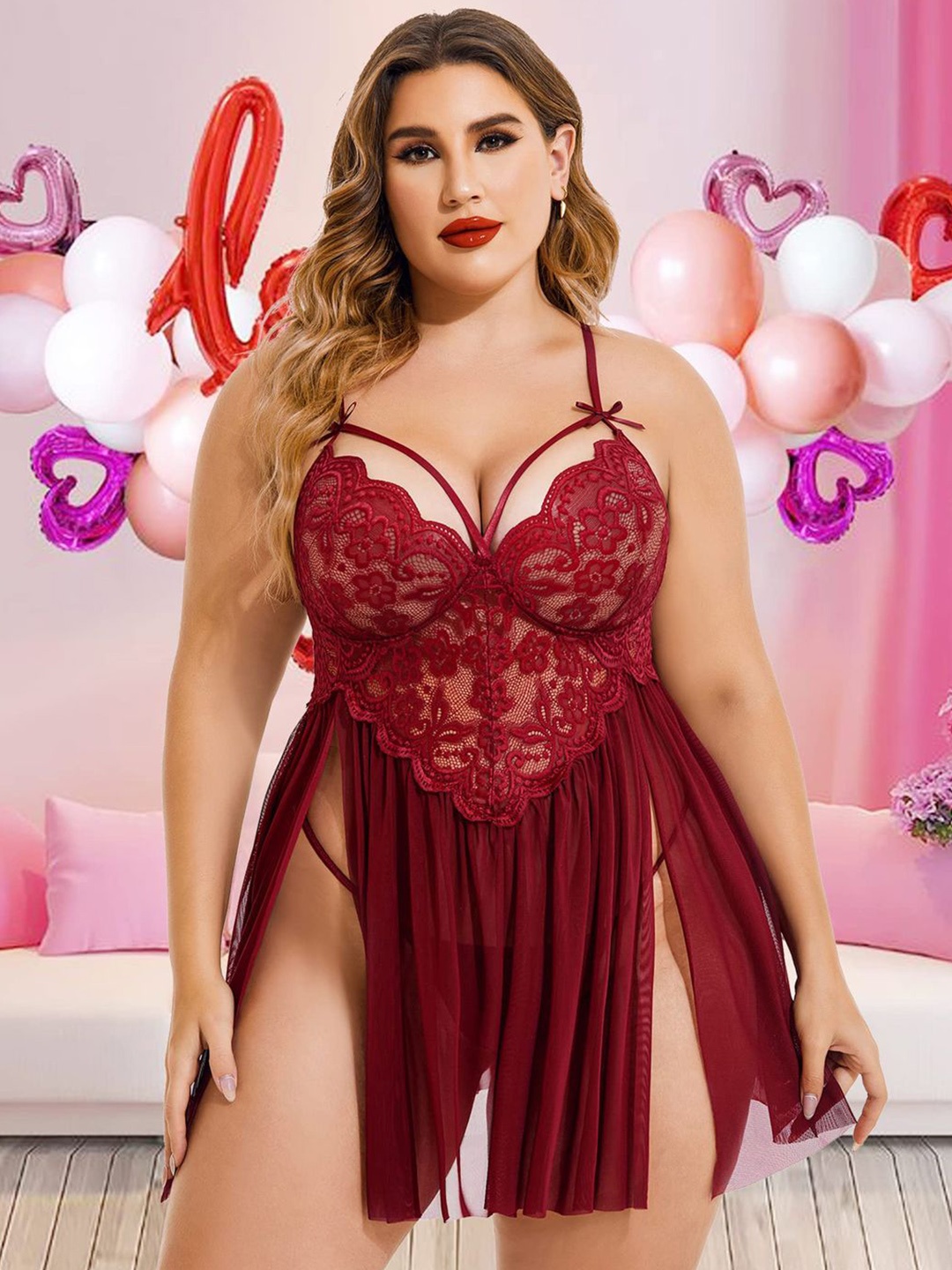 

Softwrap Women Shoulder Straps Baby Doll, Maroon