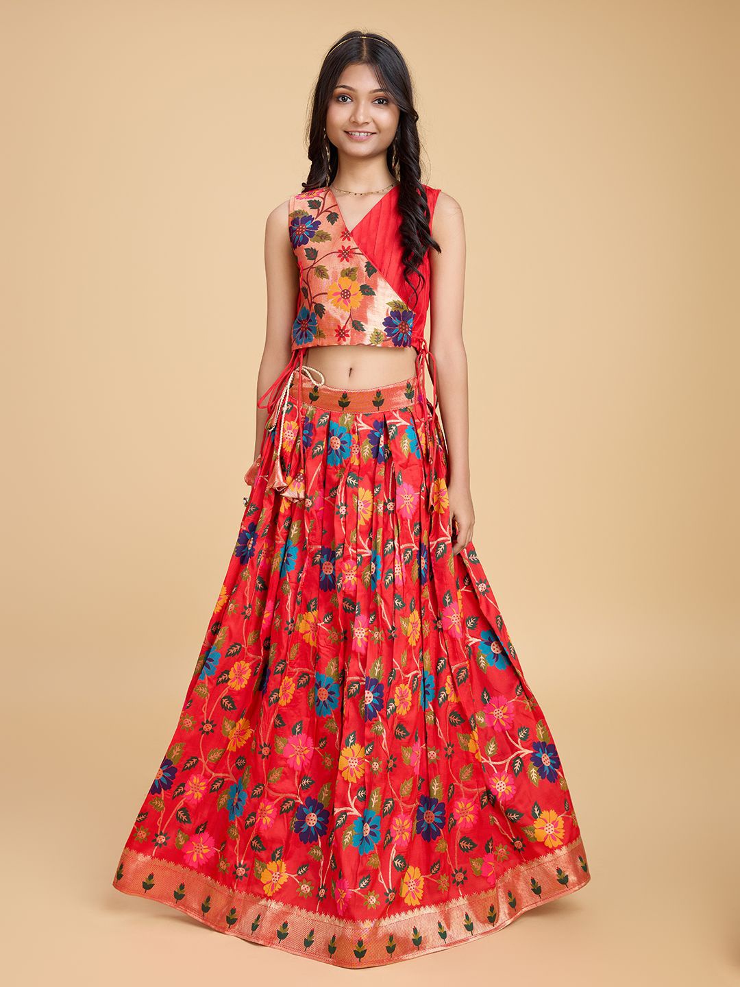 

Tasarika Girls Ready to Wear Lehenga &, Red