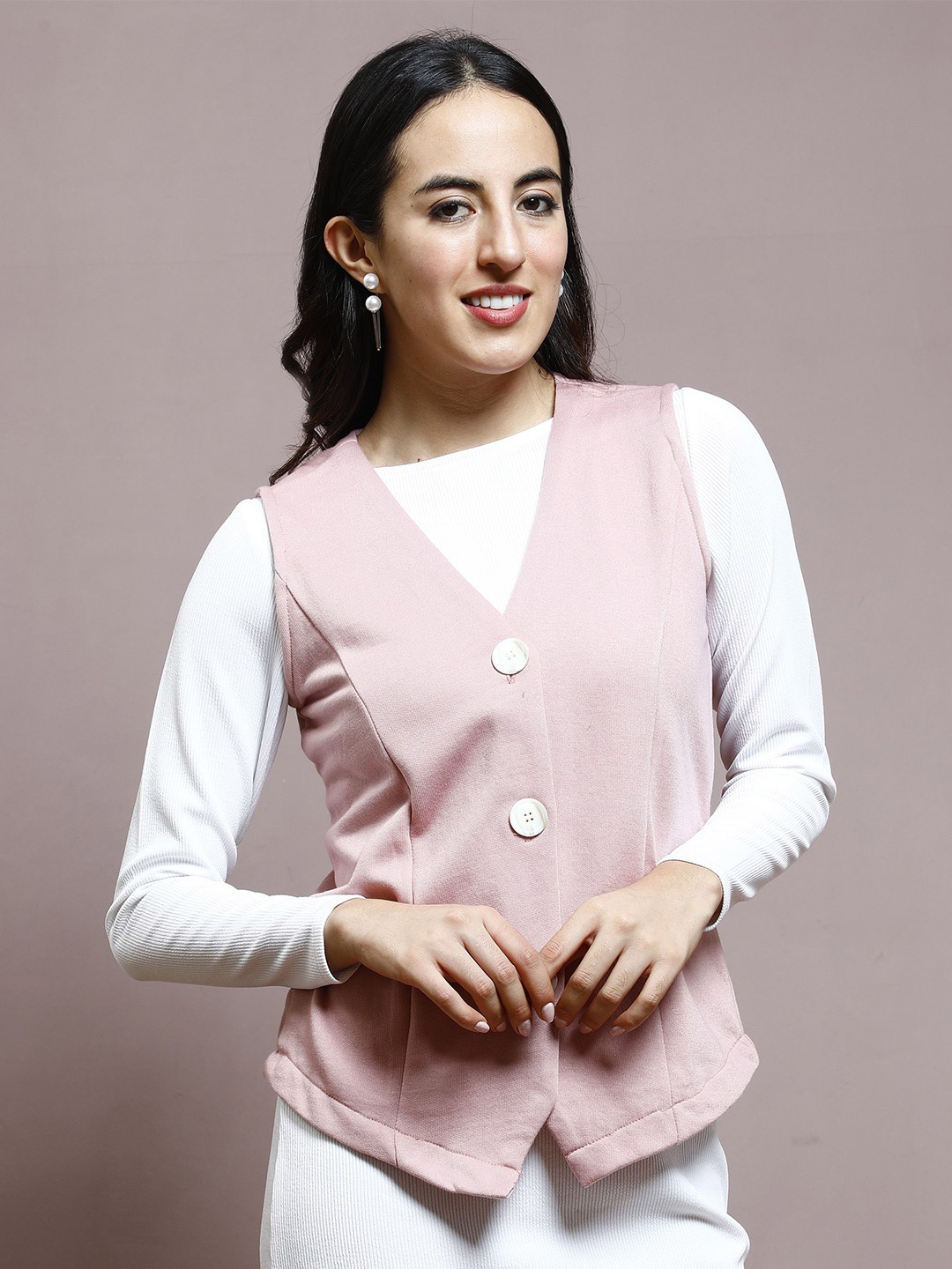 

Athena Women Front-Open Sleeveless Sweatshirt, Pink