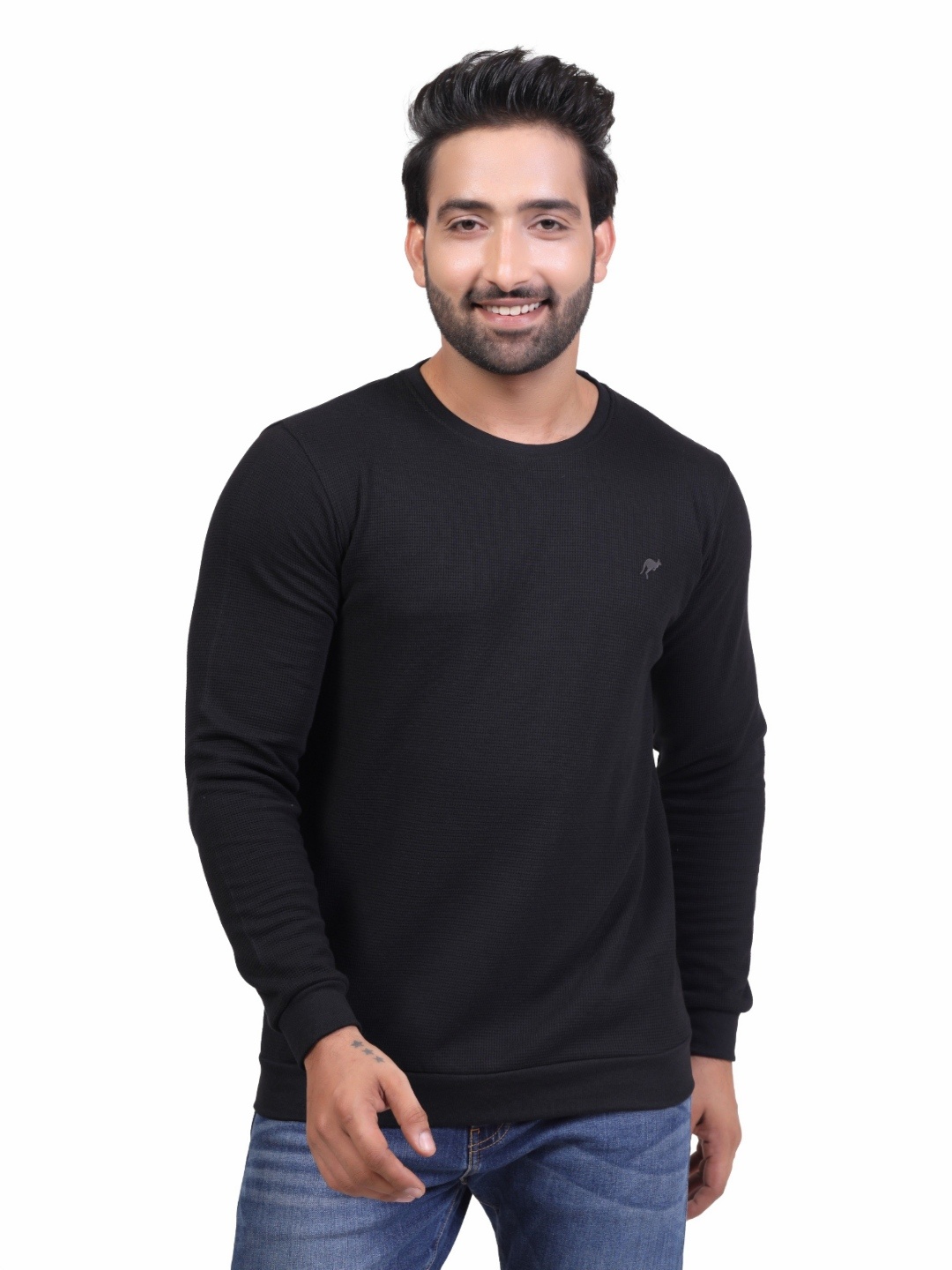 

JOE POLLEN Men Brand Logo T-shirt, Black