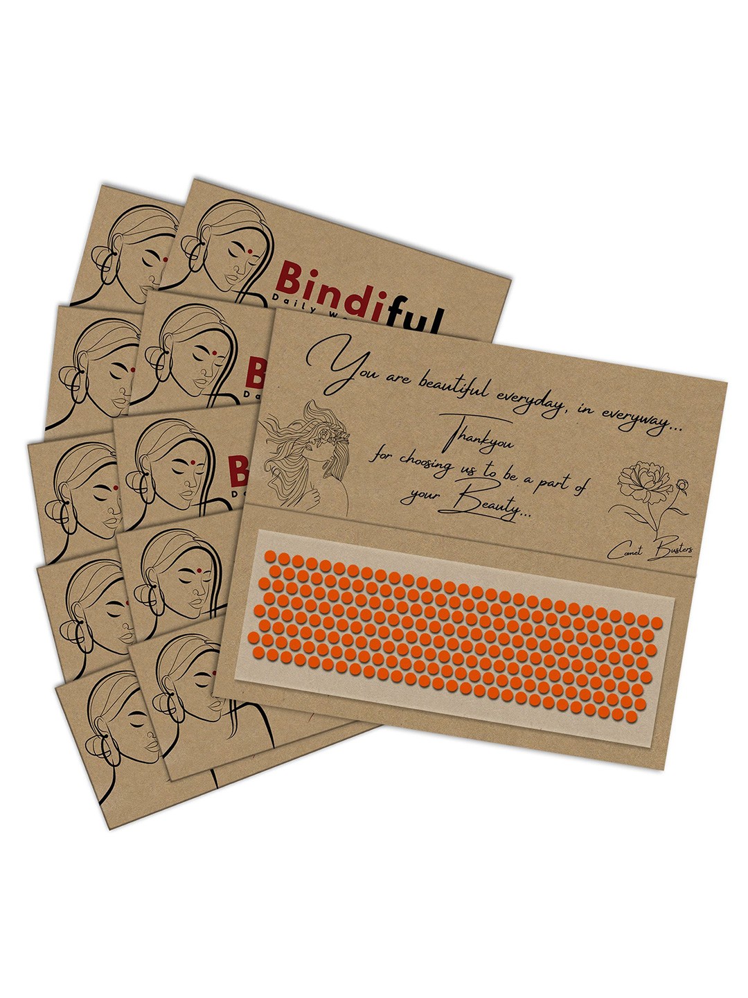 

Comet Busters Bindiful Set Of 10 Traditional Bindis - Orange