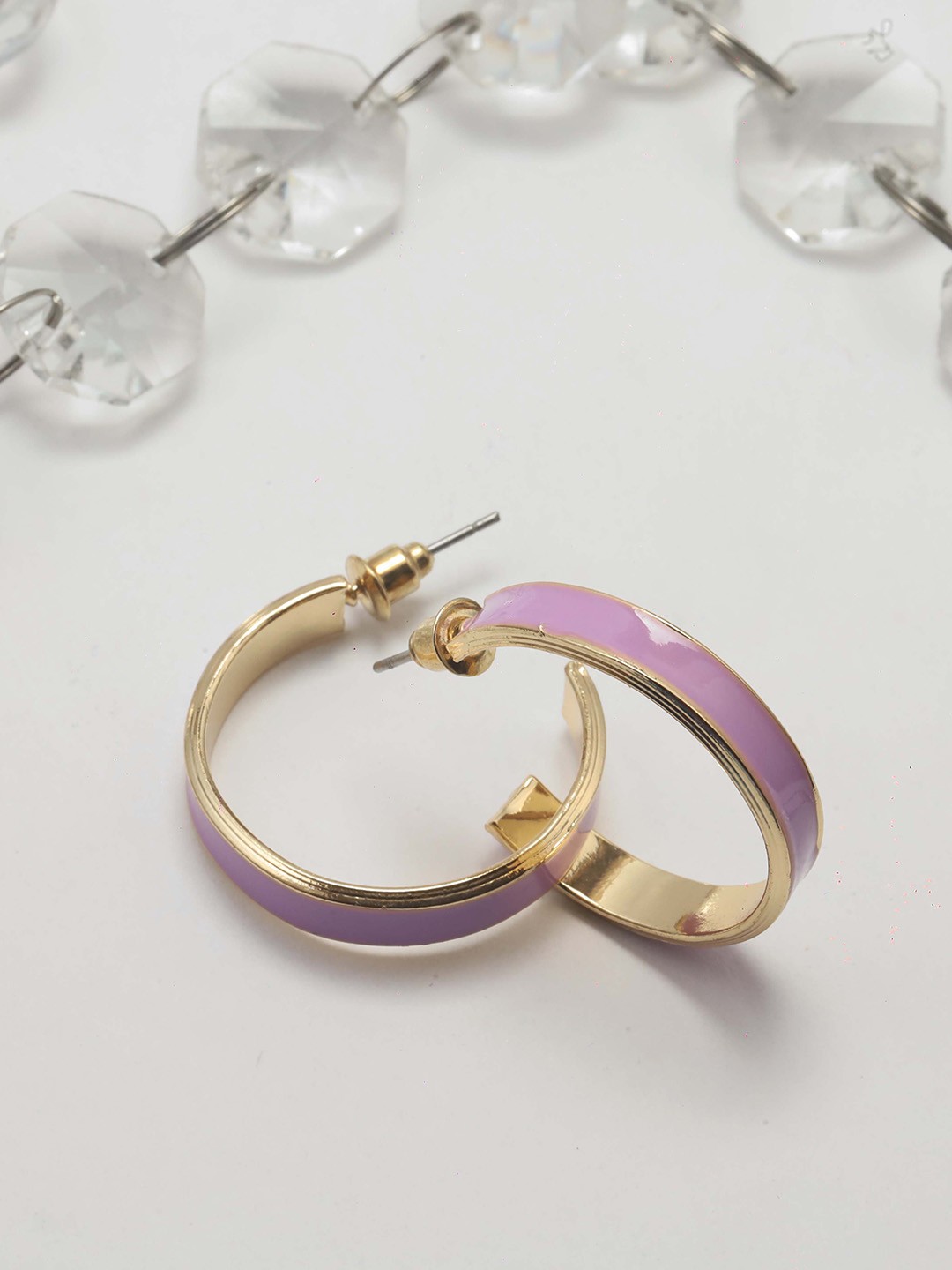 

Maansh Contemporary Hoop Earrings, Purple