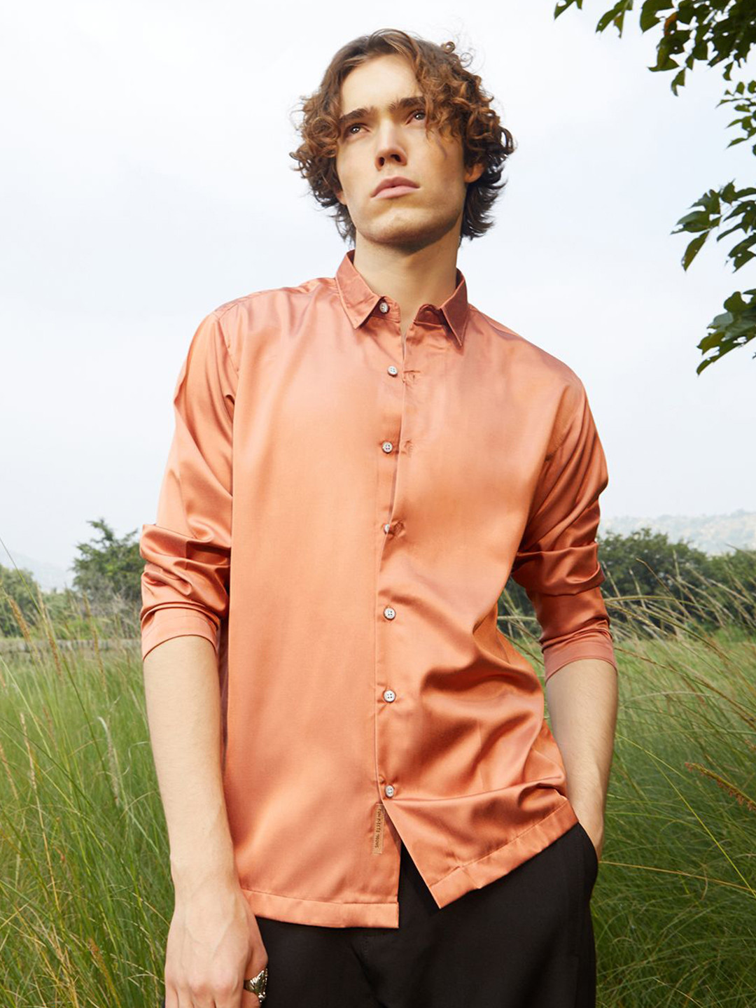 

Campus Sutra Men Comfort Opaque Casual Shirt, Orange