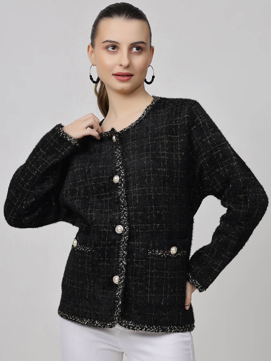 

The Roadster Lifestyle Co Woollen Single-Breasted Overcoat, Black