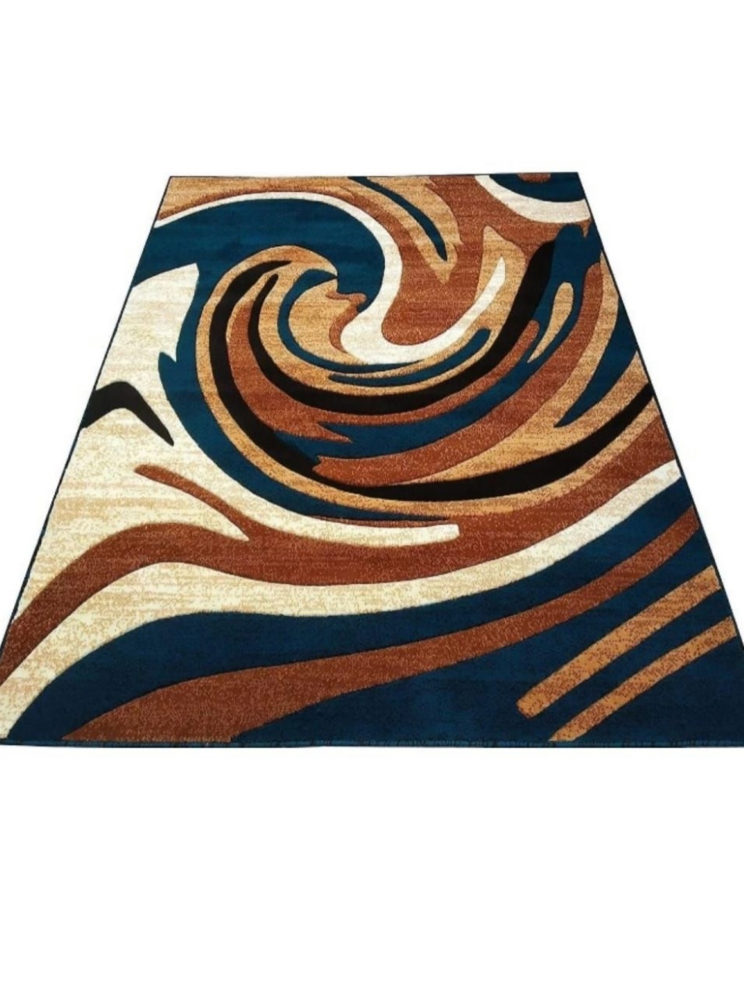 

Samjeeda Handloom carpets Black Geometric Anti-Skid Polyester Carpet