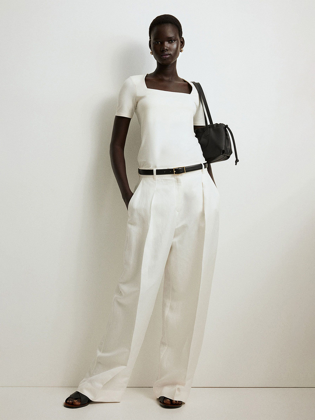 

H&M Square-Neck Top, White