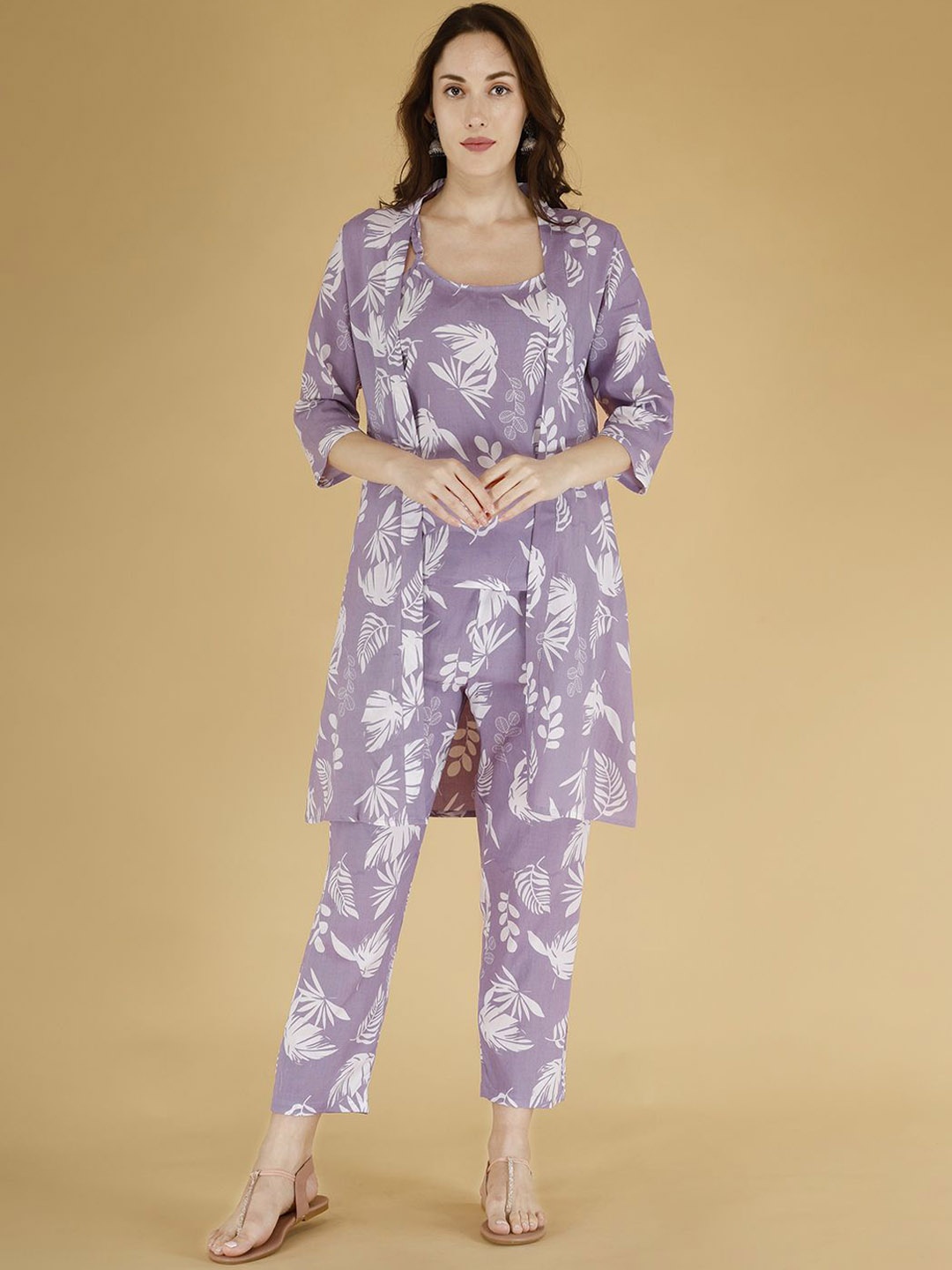 

BAESD Printed Top & Trousers With Coat Co-Ords, Grey