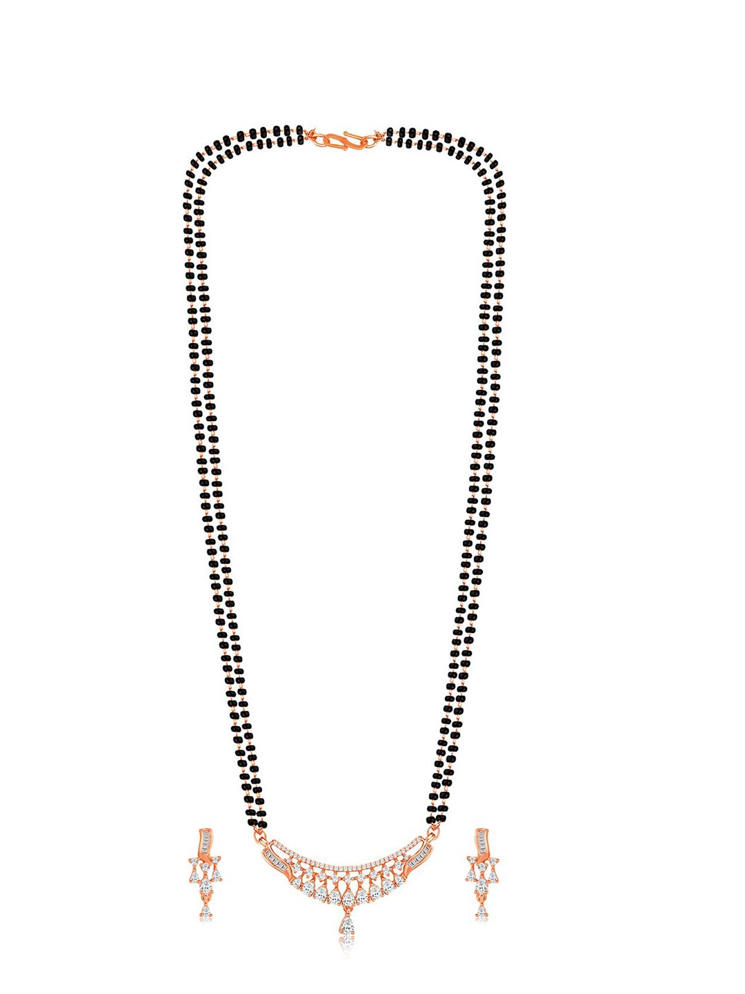 

Peora Rose Gold-Plated Artificial Stones Mangalsutra