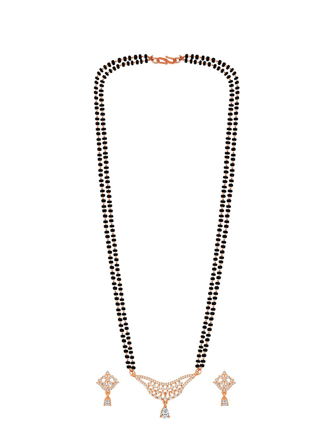 

Peora Rose Gold-Plated Artificial Stones Mangalsutra