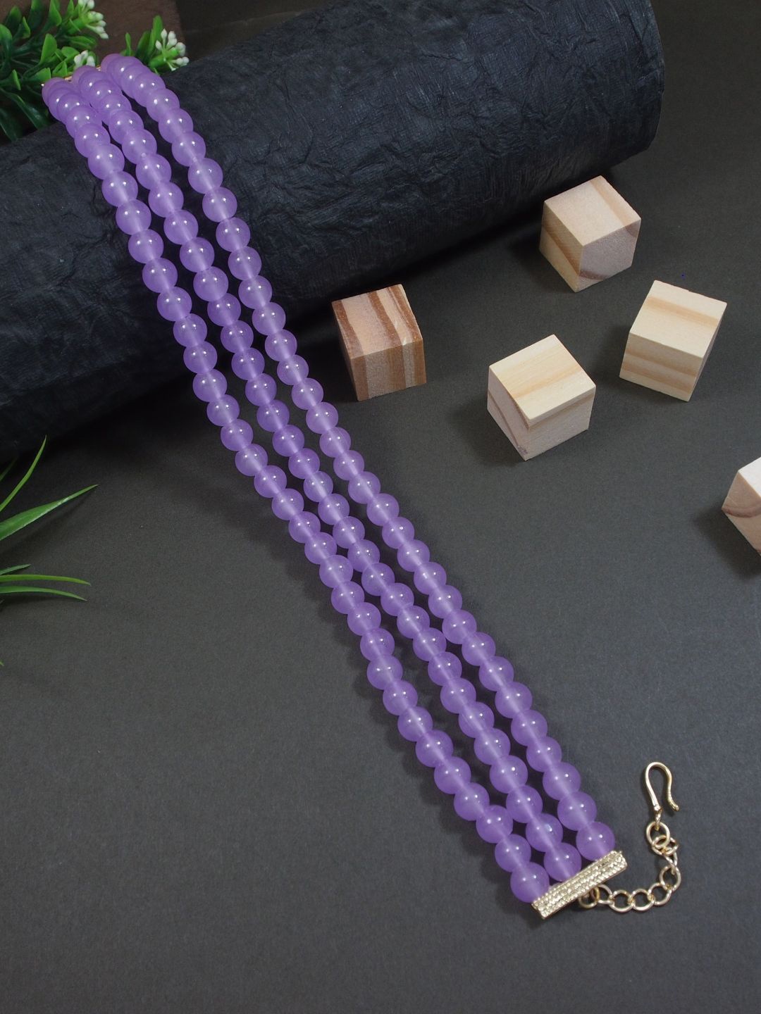 

I Jewels Layered Necklace, Purple